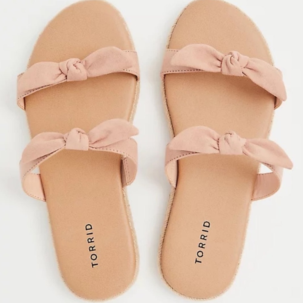 Torrid Pink Bow Strap Espadrille Sandals